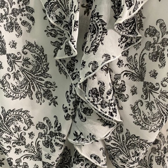 by & by Lace-back Ruffle-front Sleeveless Blouse with Liner - Picture 2 of 7